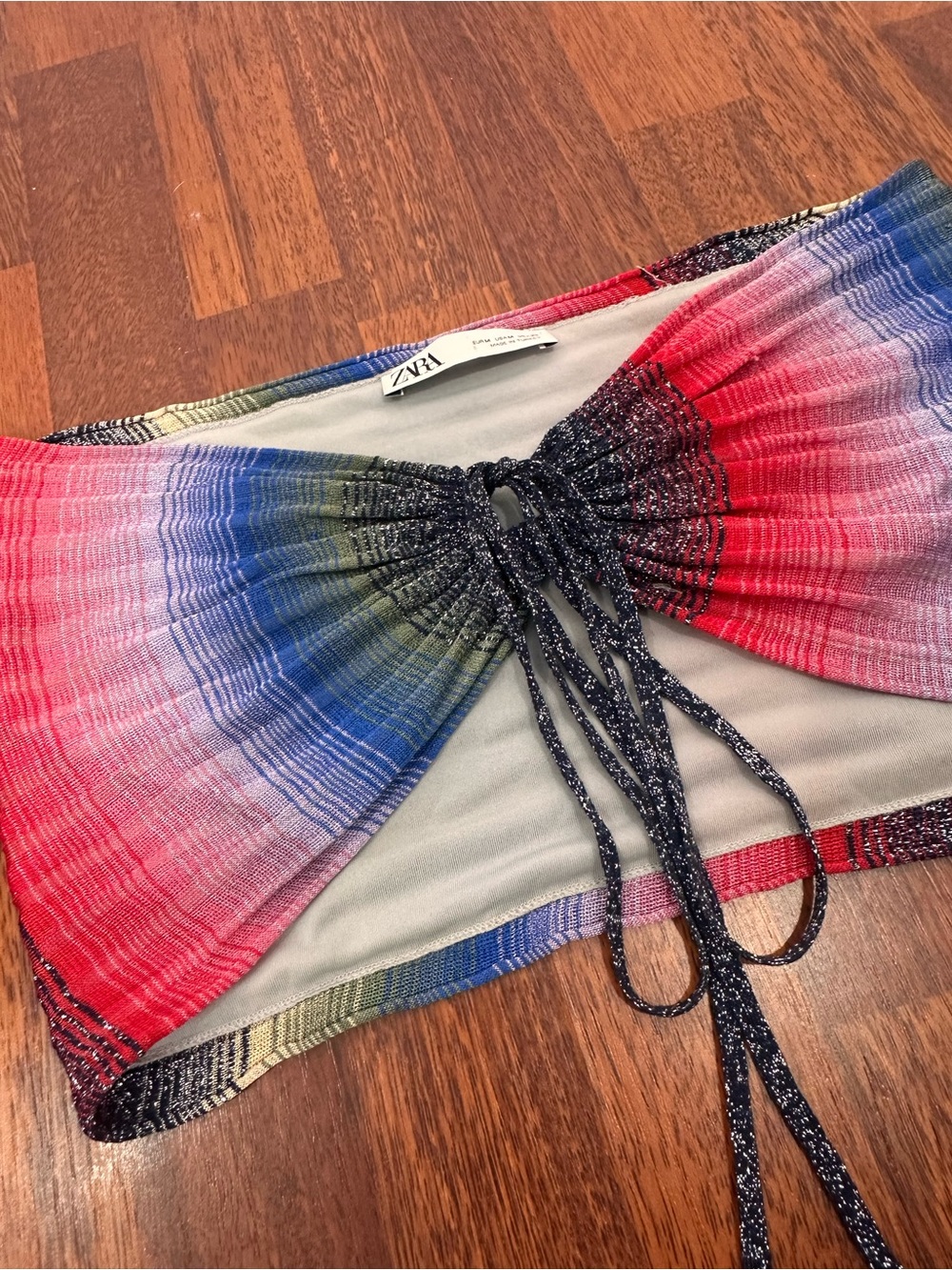 Zara Fairy style Rainbow Multicolor Metallic Bandeau Halter Top. Blogger. Rave. - Picture 9 of 13